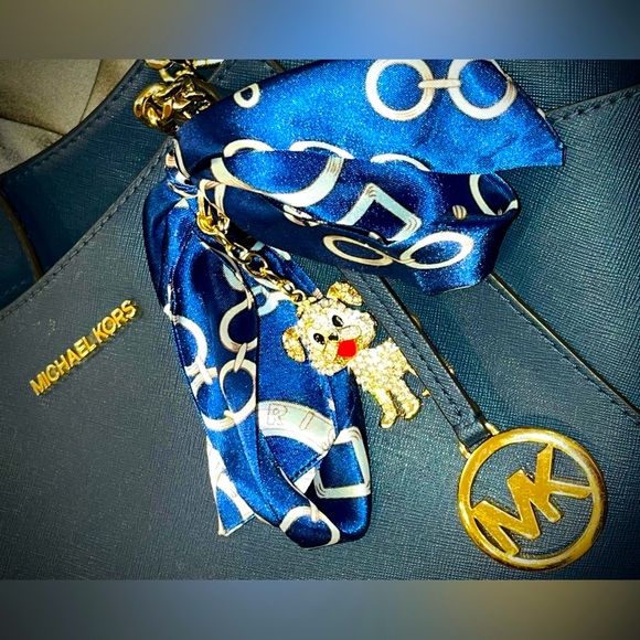 Michael Kors Jet Set Large Saffiano Leather Shoulder Bag - Blue - Picture 9 of 14